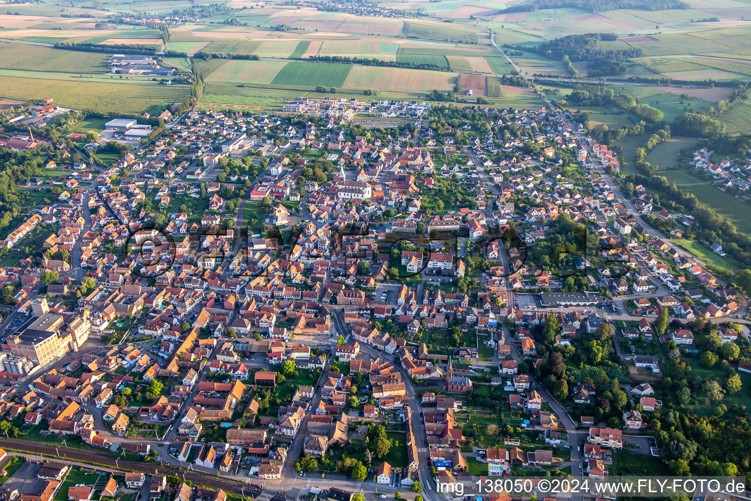 Hochfelden in the state Bas-Rhin, France from the drone perspective