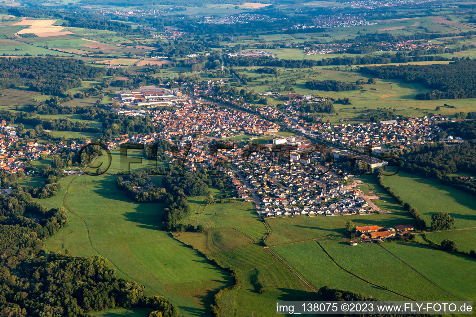 Aerial photograpy of Mertzwiller in the state Bas-Rhin, France