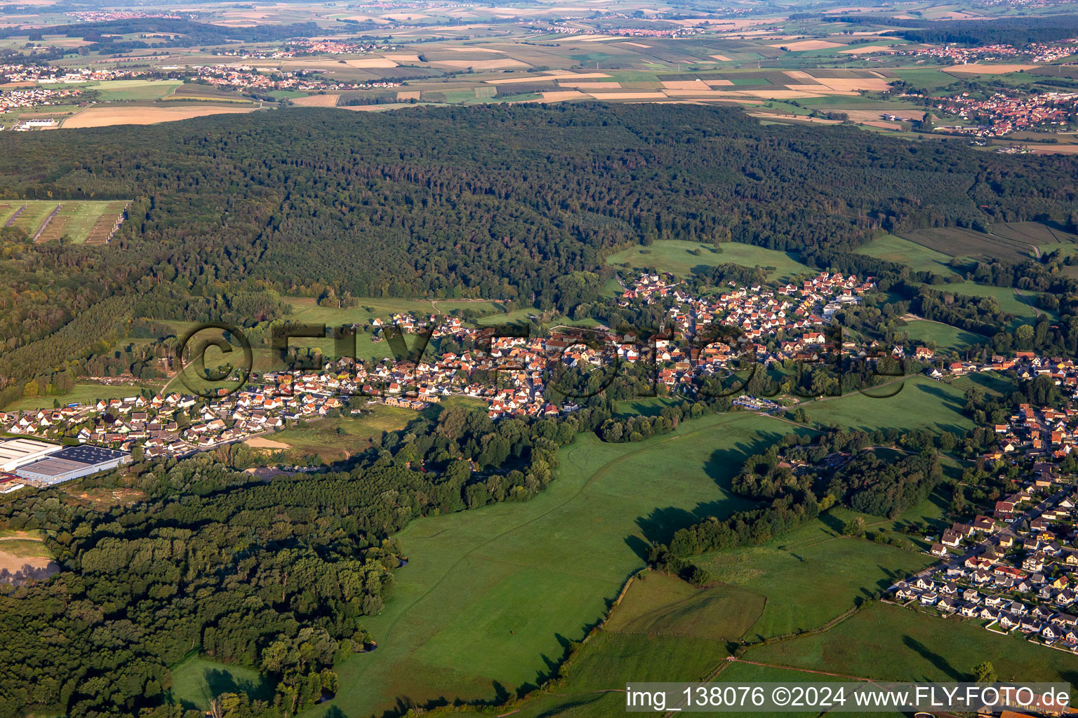 Oblique view of Mertzwiller in the state Bas-Rhin, France