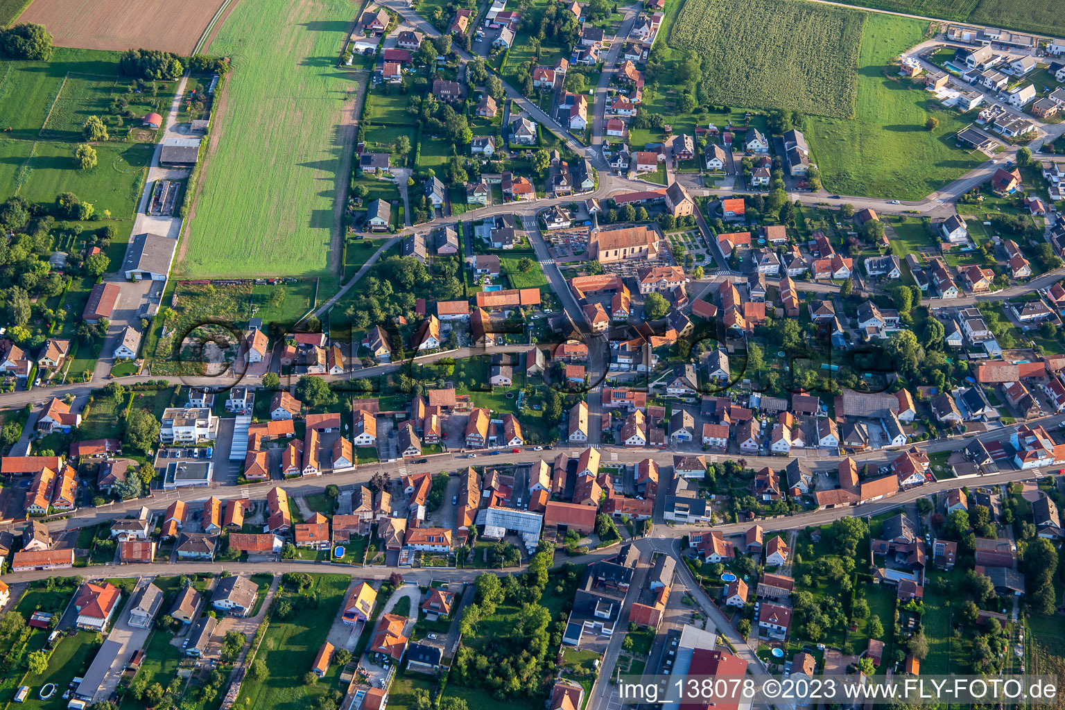 Eschbach in the state Bas-Rhin, France out of the air