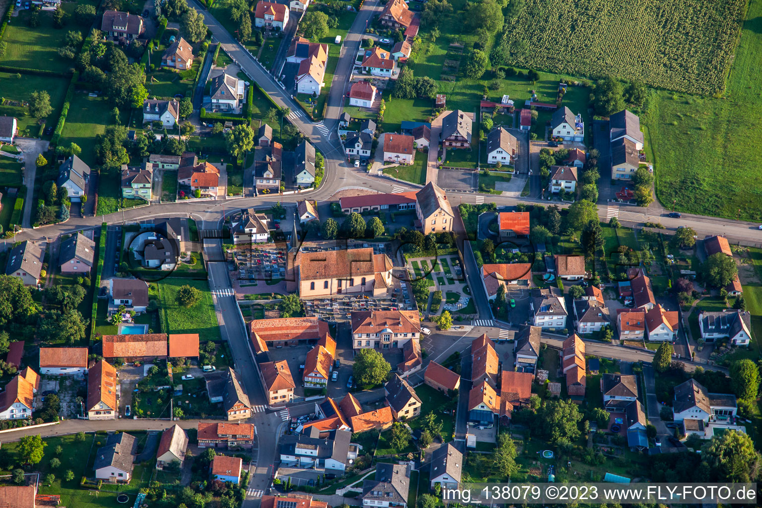 Cemetery in Eschbach in the state Bas-Rhin, France