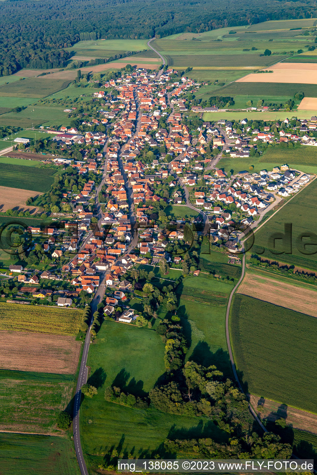 From the east in Eschbach in the state Bas-Rhin, France