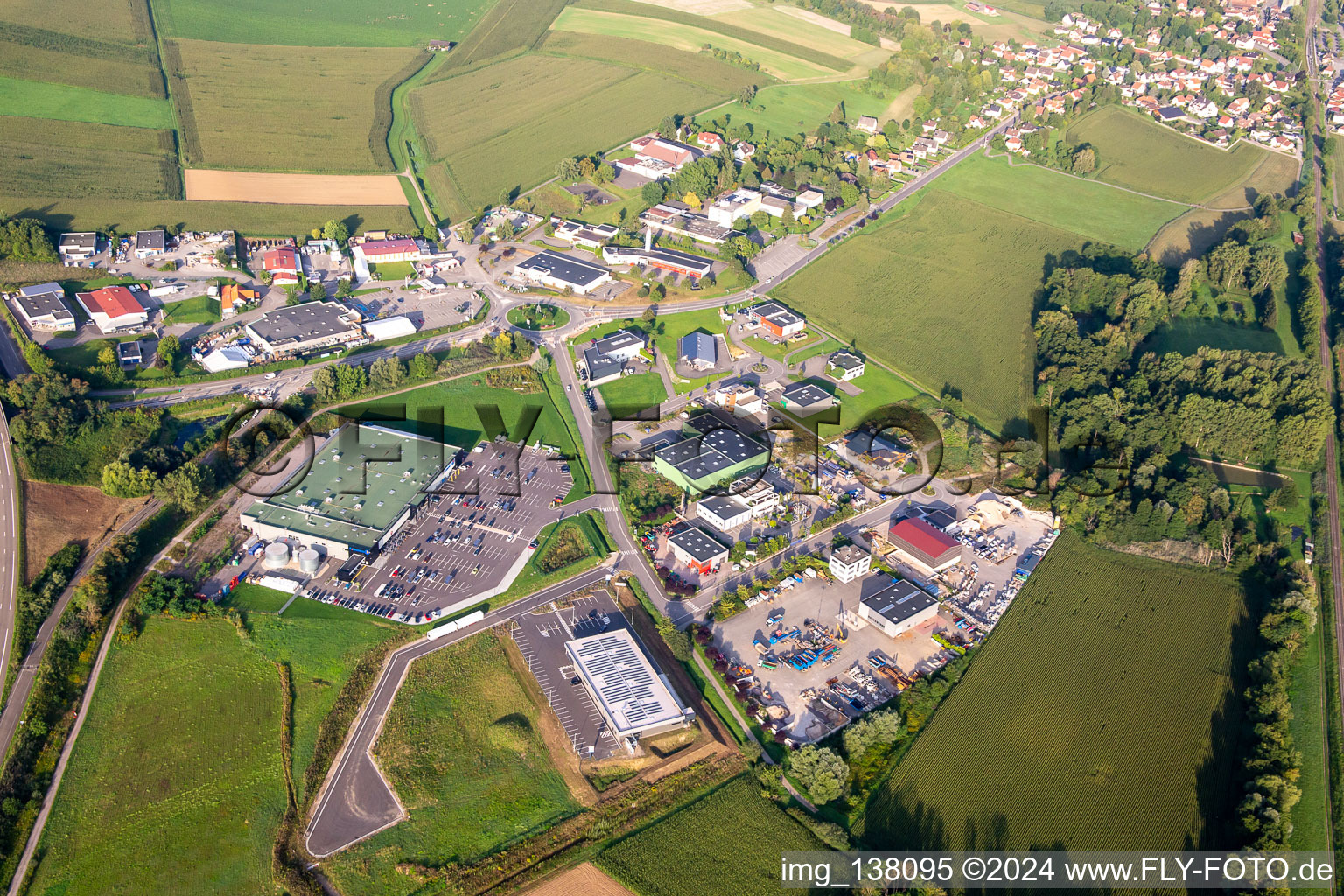 Industrial area from the north in Soultz-sous-Forêts in the state Bas-Rhin, France