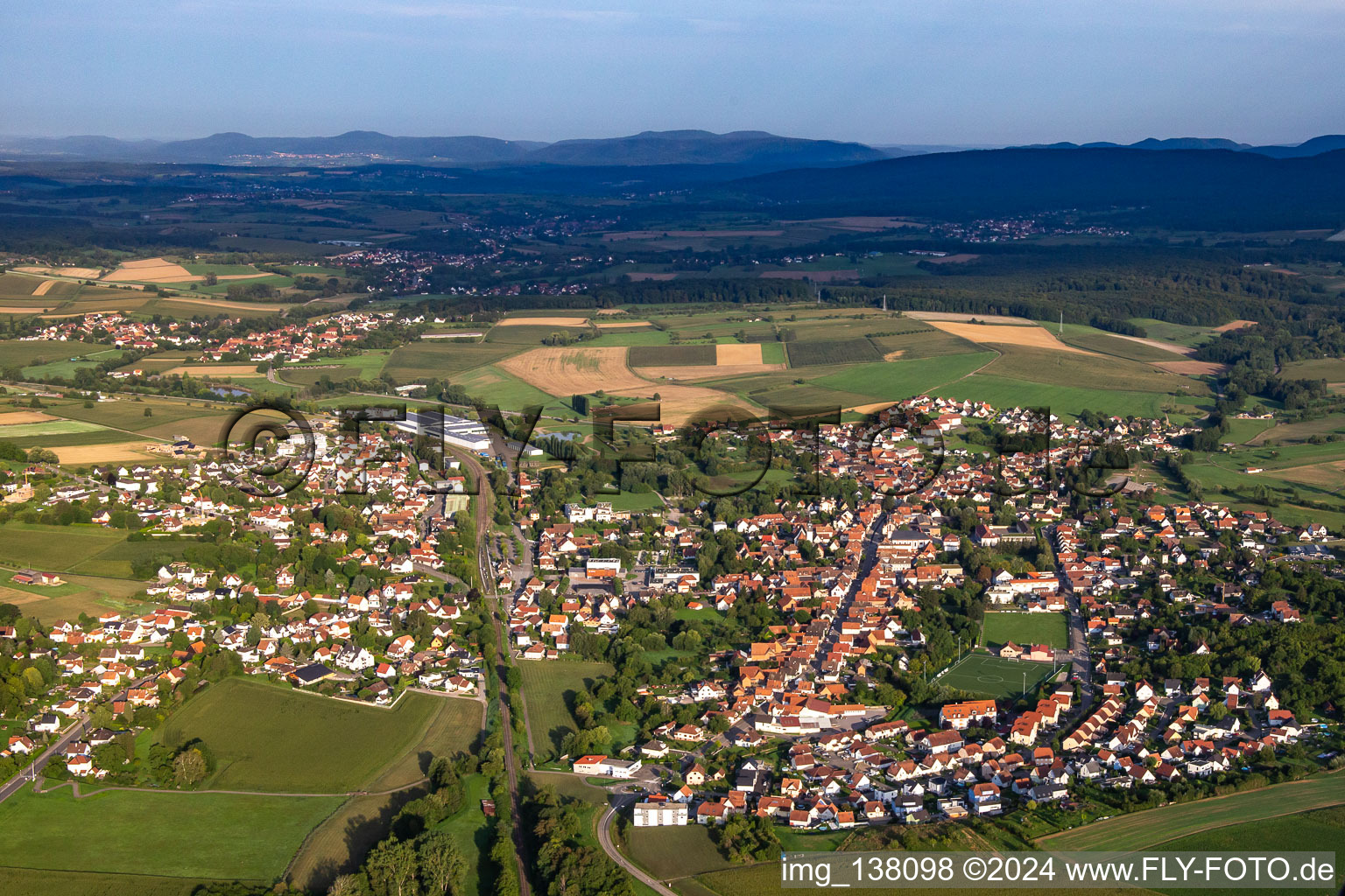 Rue du Frohnacker in Soultz-sous-Forêts in the state Bas-Rhin, France