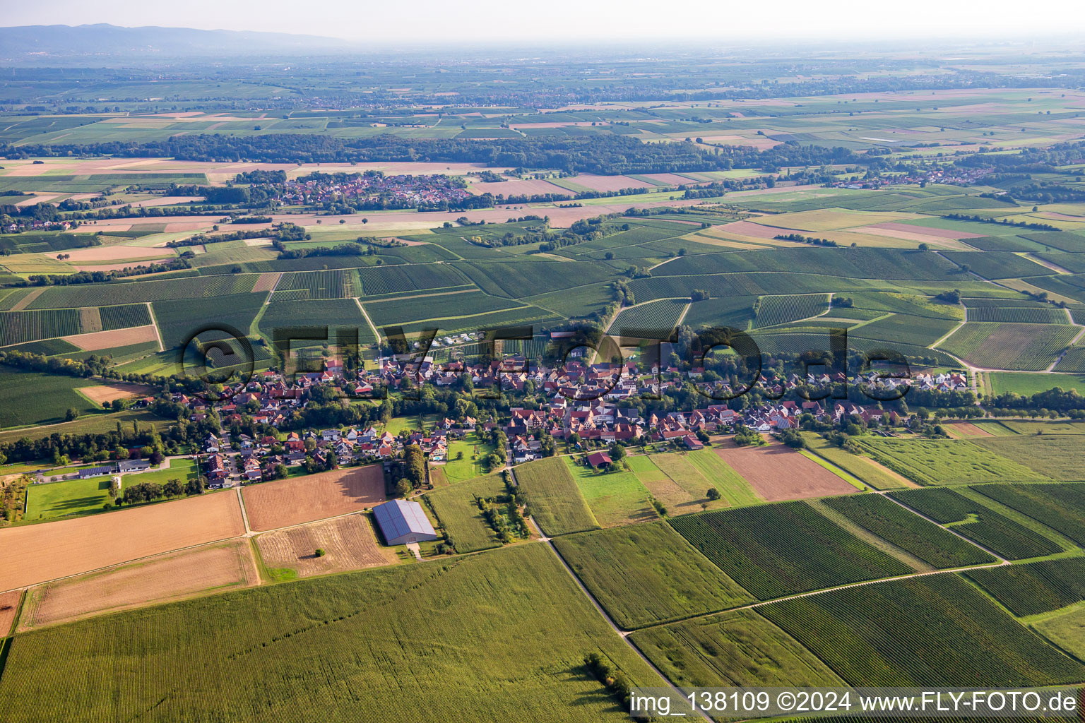 Aerial view of From the south in Dierbach in the state Rhineland-Palatinate, Germany