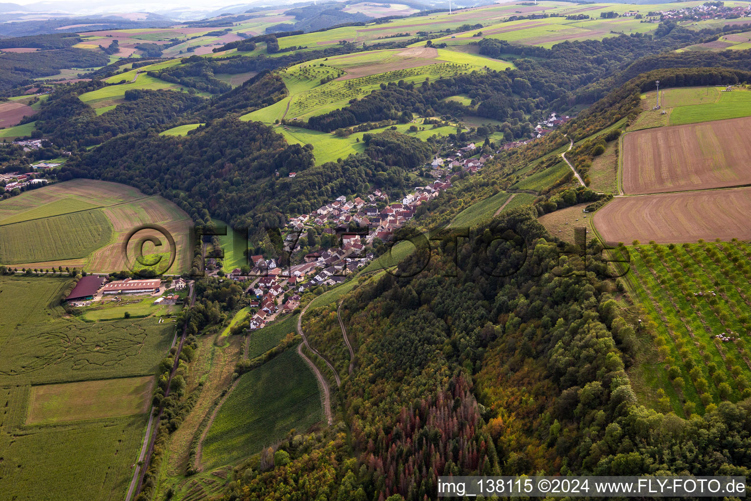 Aerial photograpy of Raumbach in the state Rhineland-Palatinate, Germany