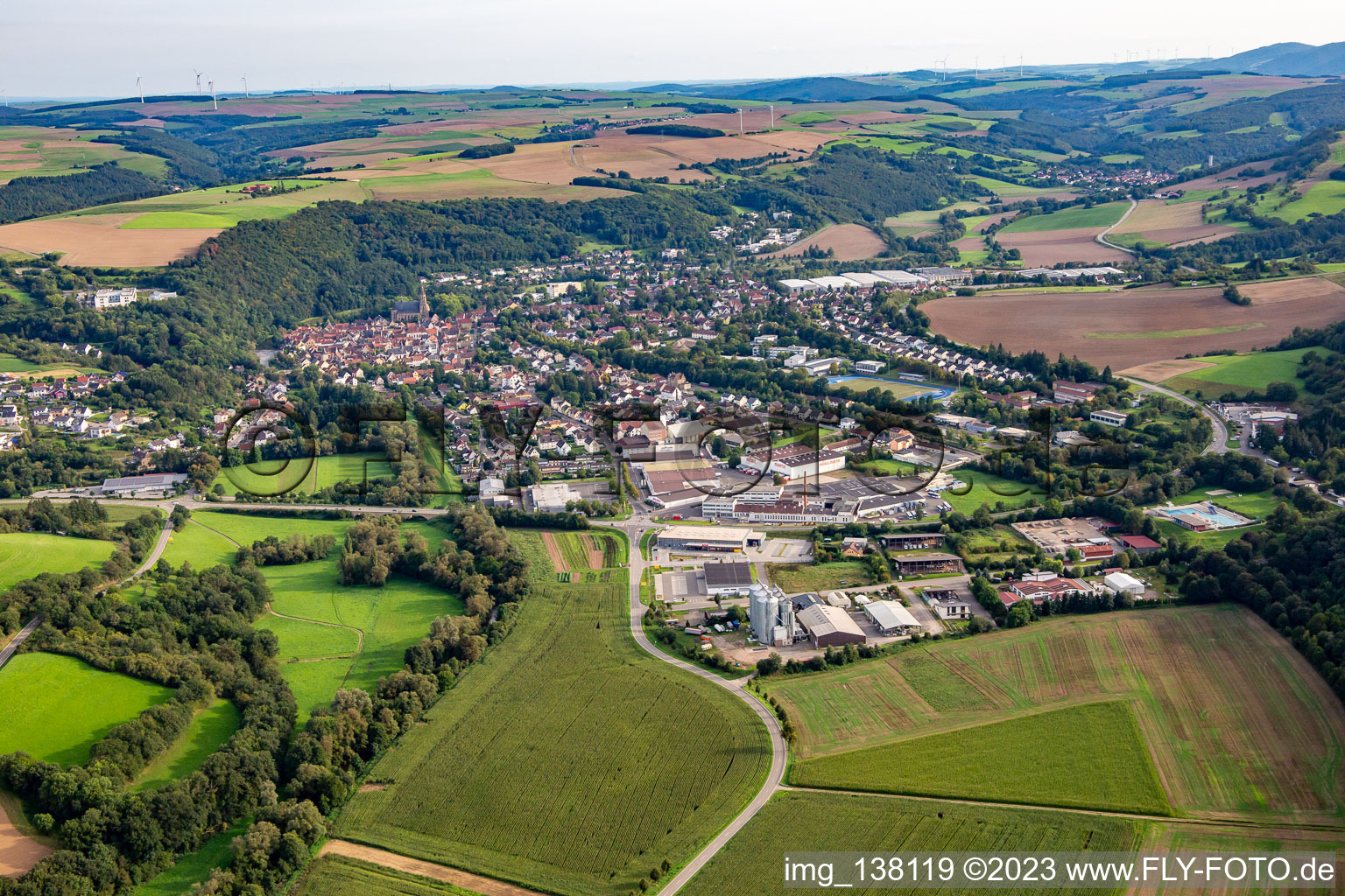 From the north in Meisenheim in the state Rhineland-Palatinate, Germany