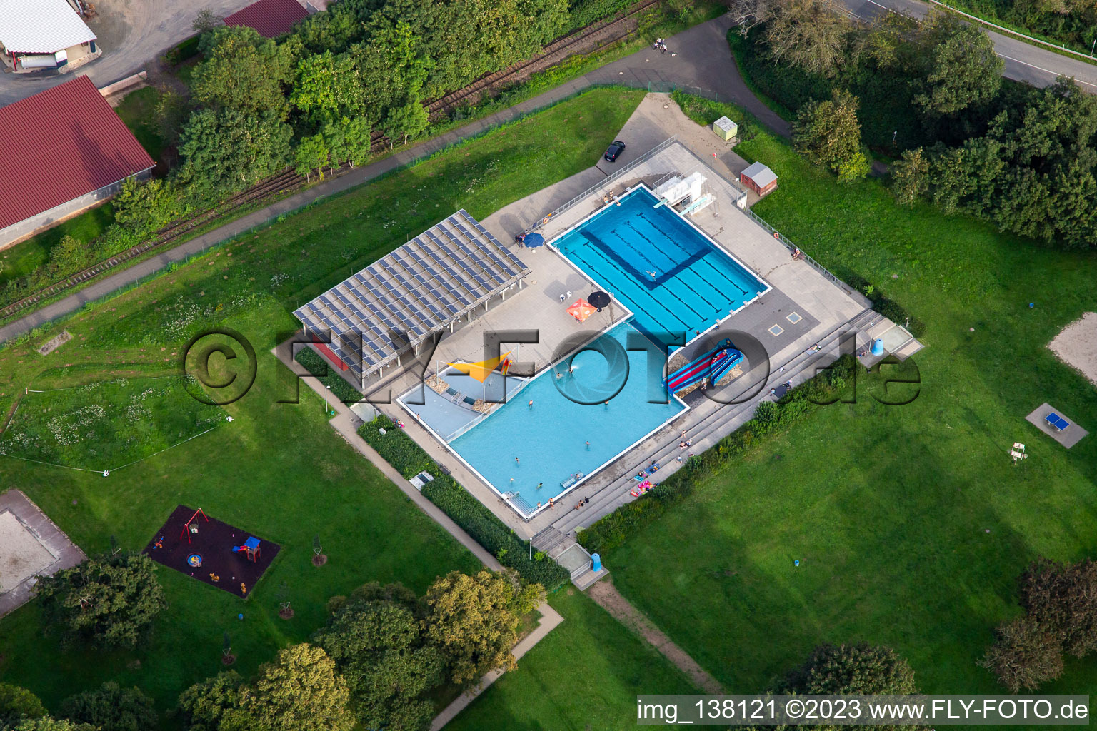 Outdoor pool "In der Heimbach in Meisenheim in the state Rhineland-Palatinate, Germany