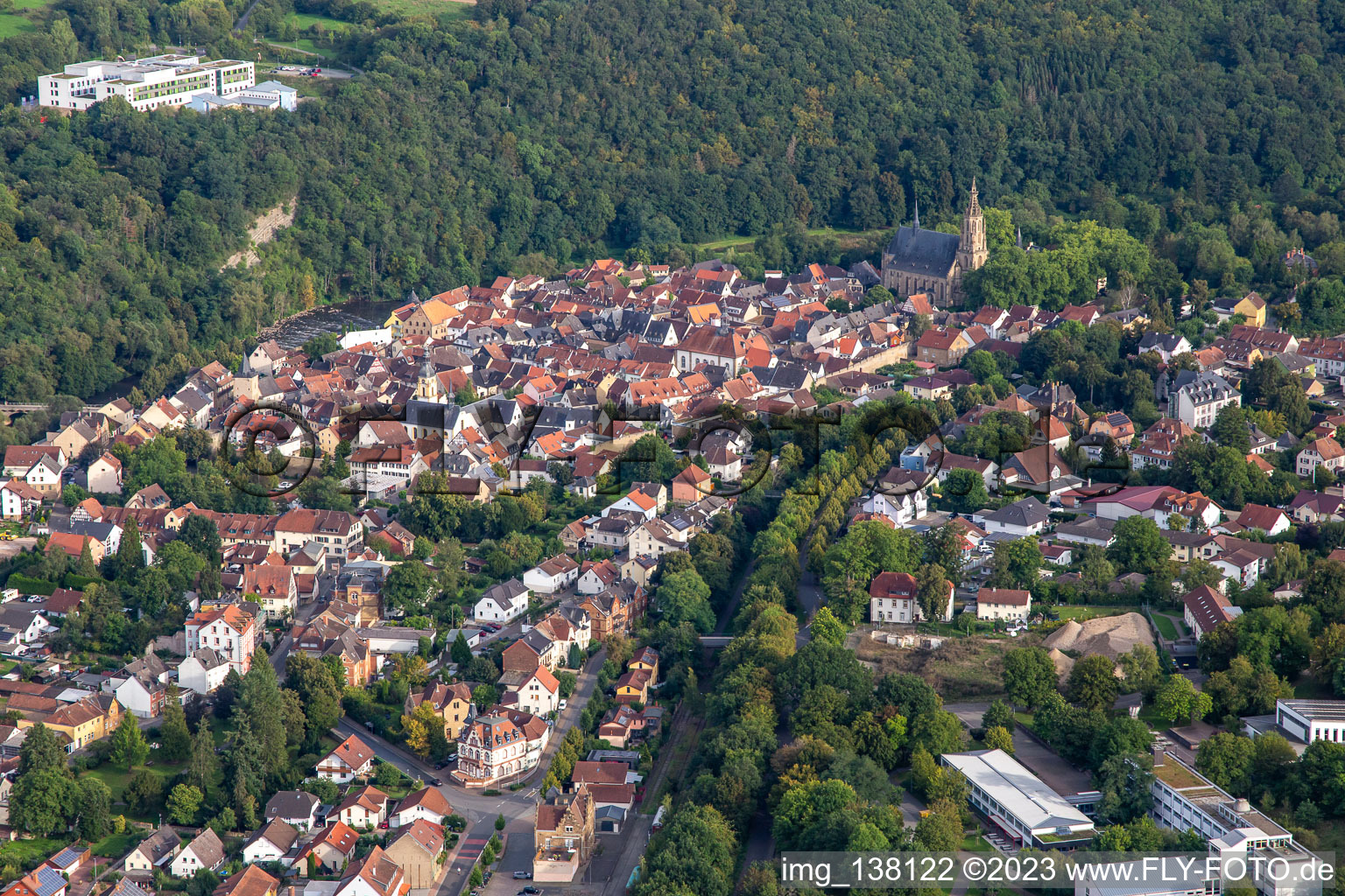 Historic old town from the north in Meisenheim in the state Rhineland-Palatinate, Germany