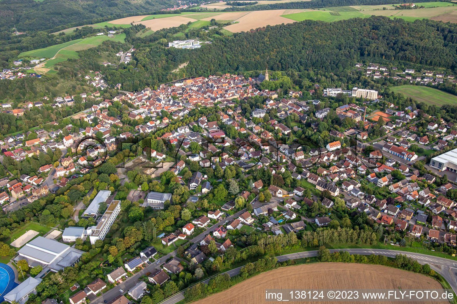 From the west in Meisenheim in the state Rhineland-Palatinate, Germany