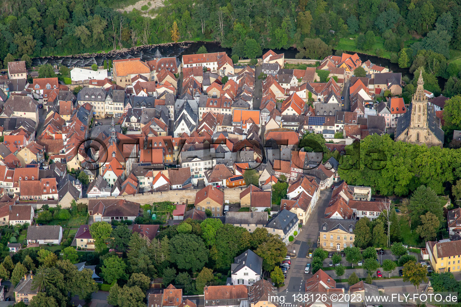 Historic old town from the west in Meisenheim in the state Rhineland-Palatinate, Germany
