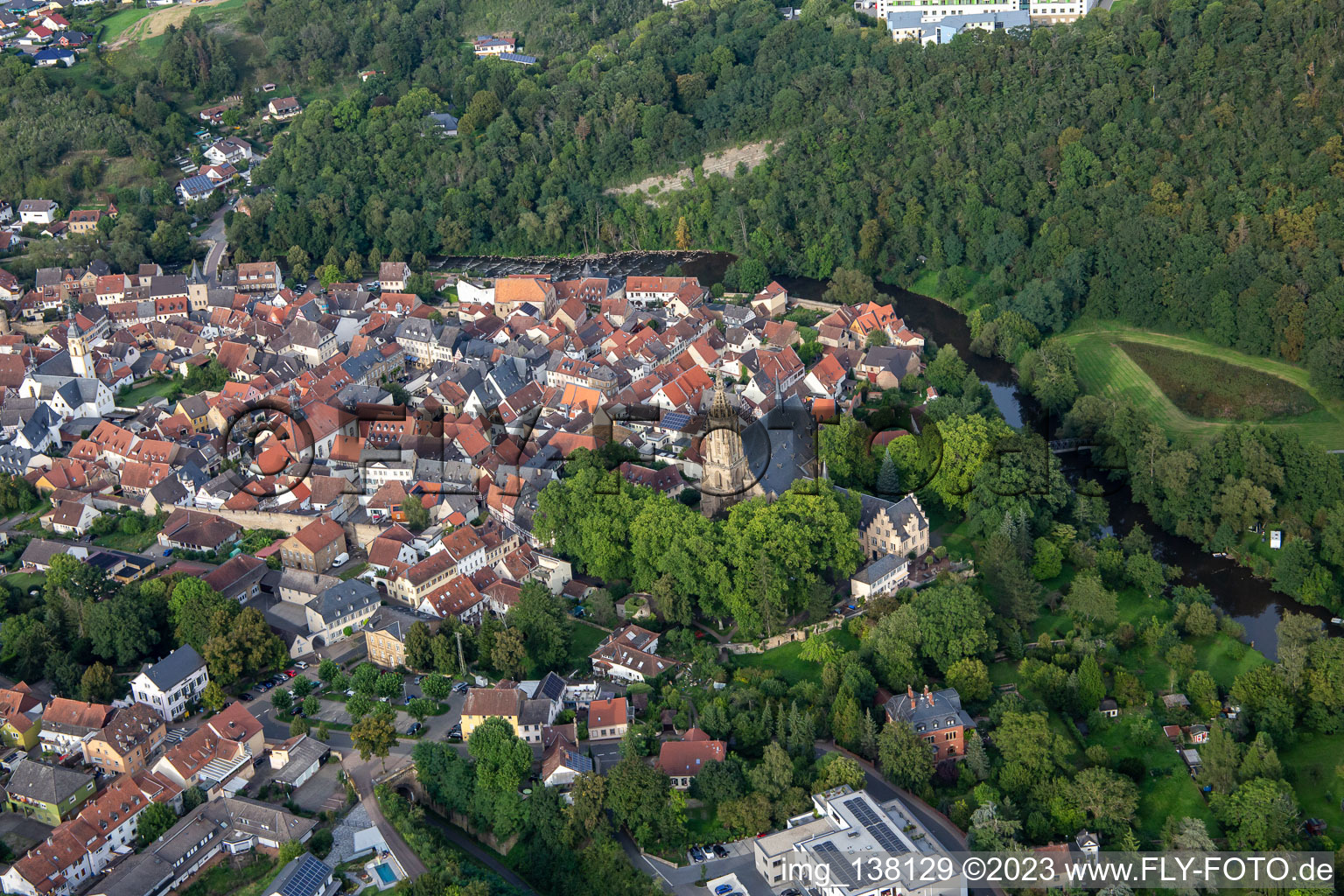 Historic old town from the southwest in Meisenheim in the state Rhineland-Palatinate, Germany