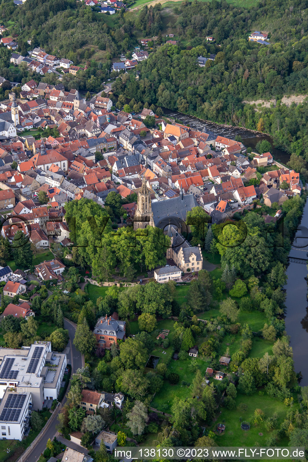 Historic old town from the south in Meisenheim in the state Rhineland-Palatinate, Germany