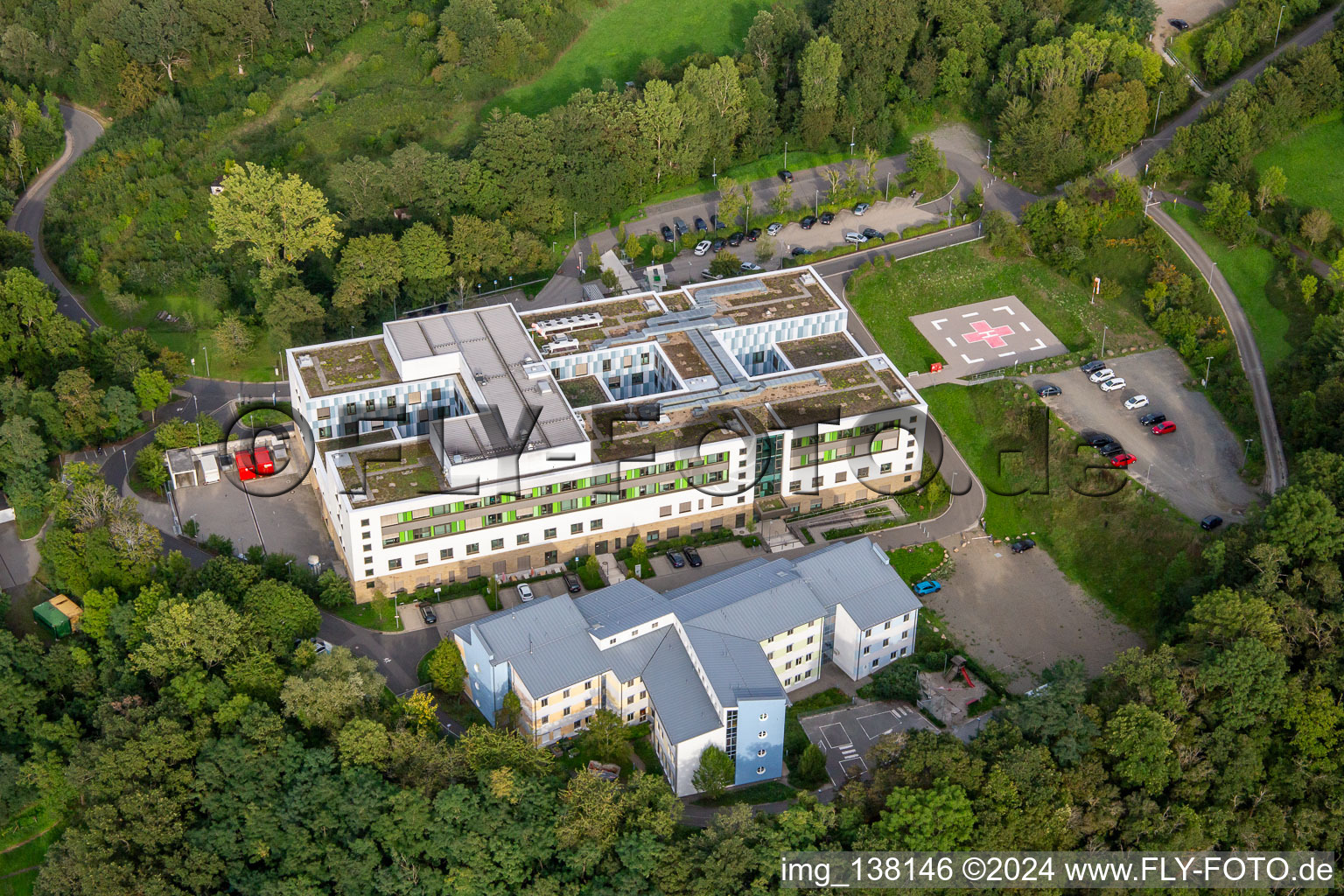 Aerial view of Glantal Health Centre in Meisenheim in the state Rhineland-Palatinate, Germany