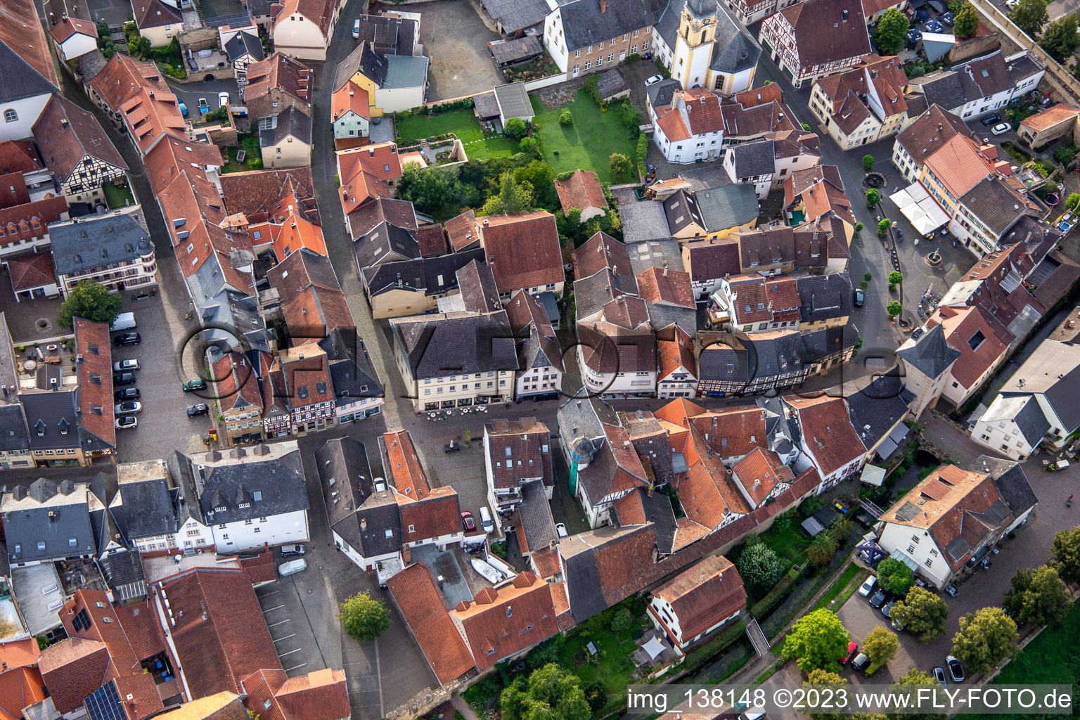 Reporting area and lower alley in Meisenheim in the state Rhineland-Palatinate, Germany