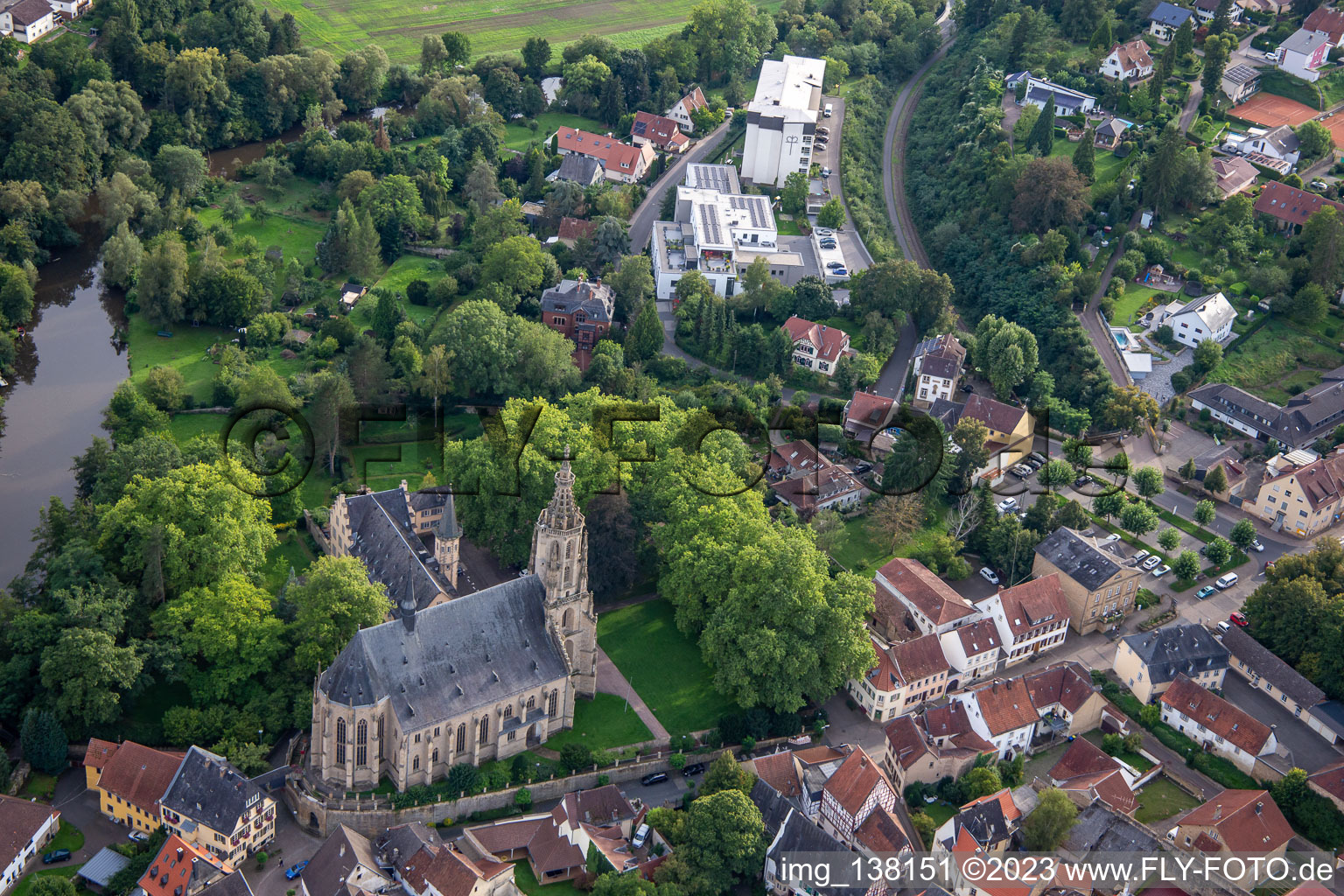 Castle Square and Castle Church Meisenheim in Meisenheim in the state Rhineland-Palatinate, Germany