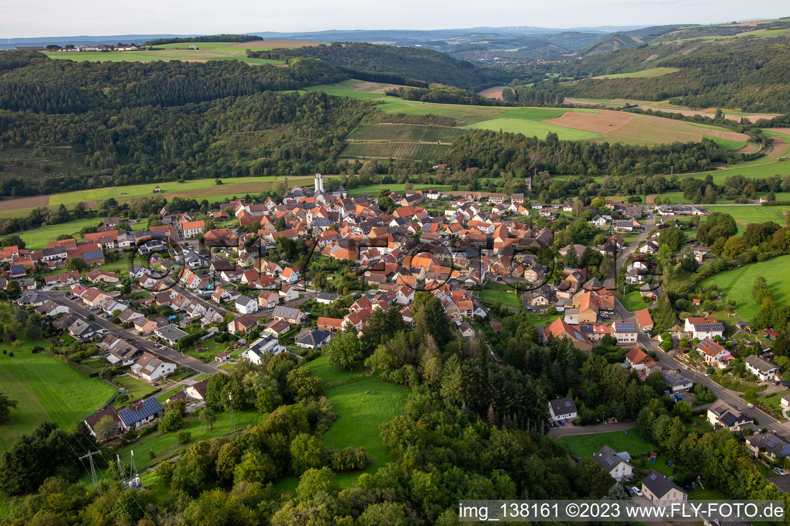From the south in Rehborn in the state Rhineland-Palatinate, Germany
