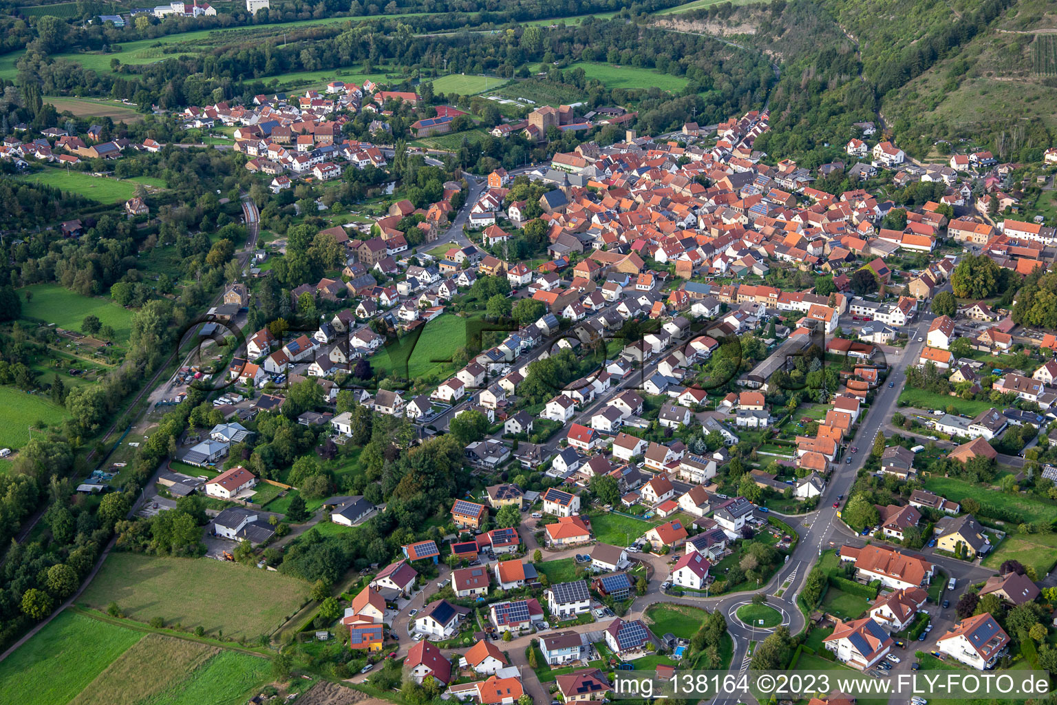 Drone image of Odernheim am Glan in the state Rhineland-Palatinate, Germany