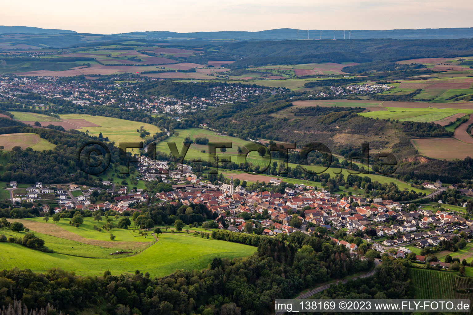 Aerial view of Staudernheim in the state Rhineland-Palatinate, Germany