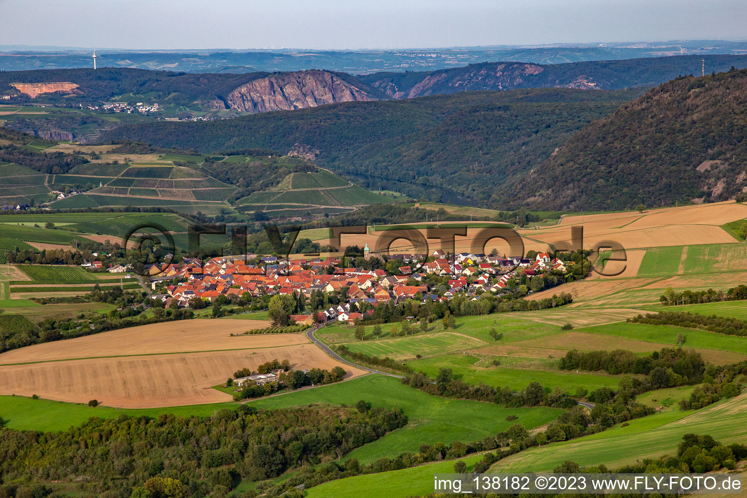 From the southeast in Duchroth in the state Rhineland-Palatinate, Germany