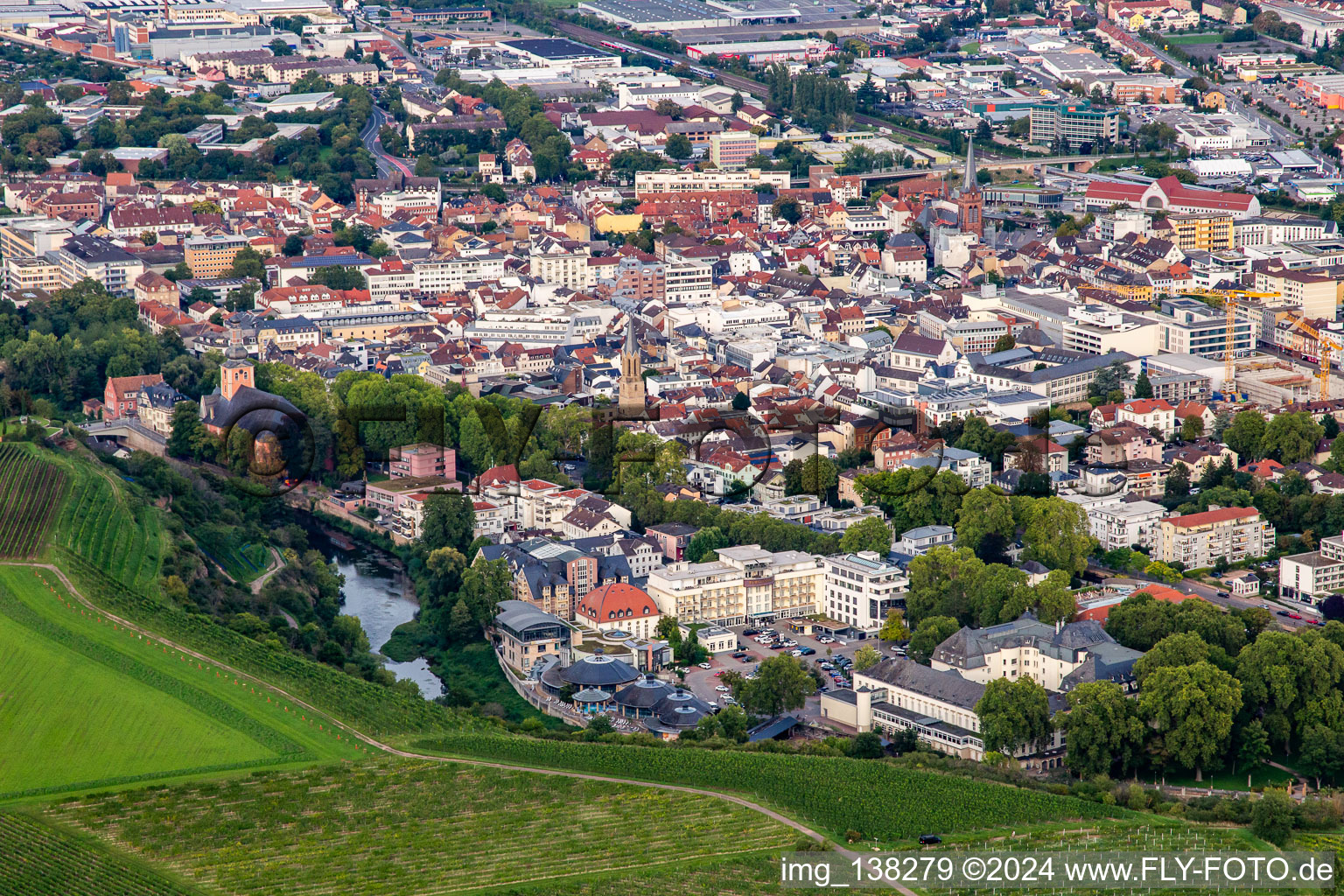 Thermal baths on the Nahe island in Bad Kreuznach in the state Rhineland-Palatinate, Germany