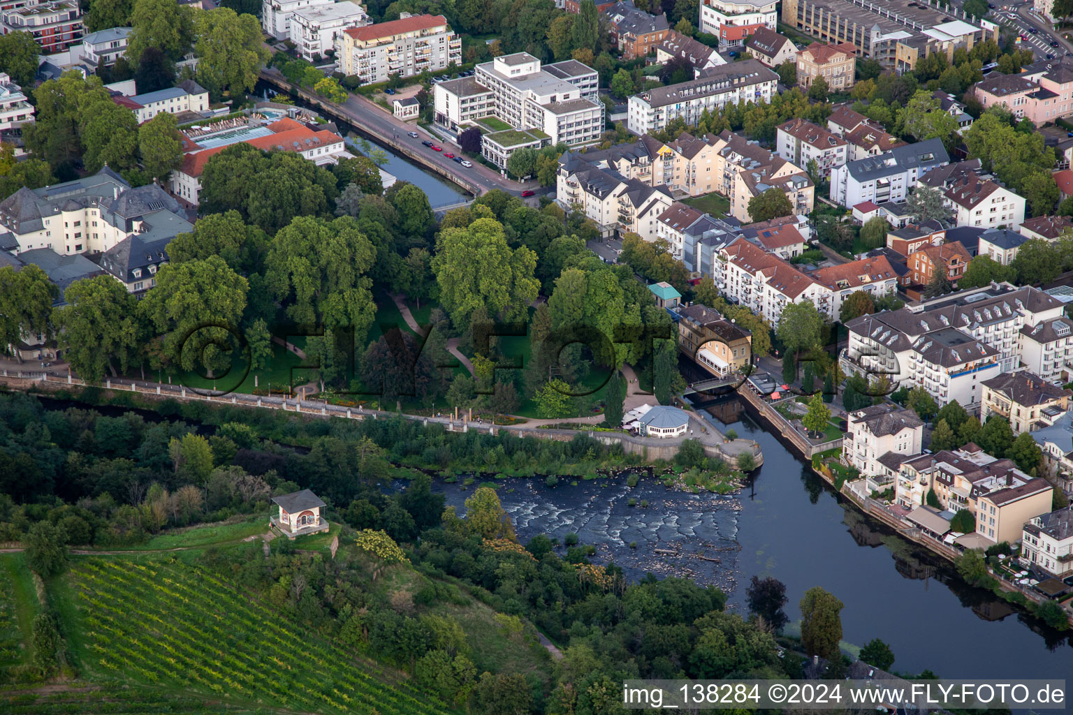 Elisabethenwehr and Elisabethenquelle in Bad Kreuznach in the state Rhineland-Palatinate, Germany