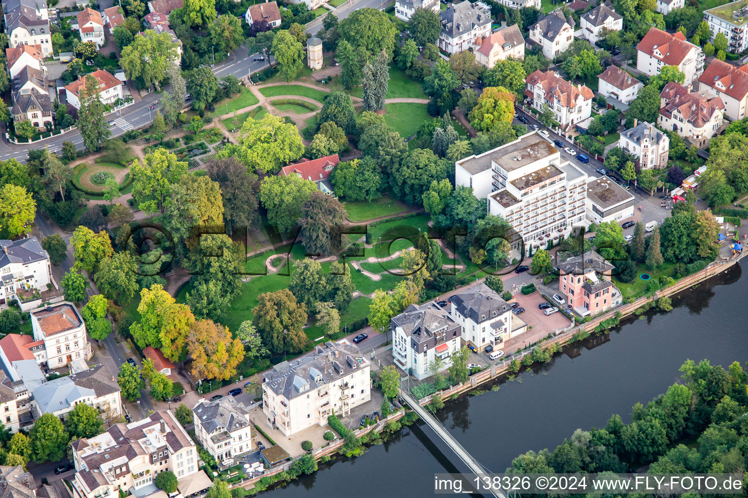 Aerial view of Orange Park in Bad Kreuznach in the state Rhineland-Palatinate, Germany