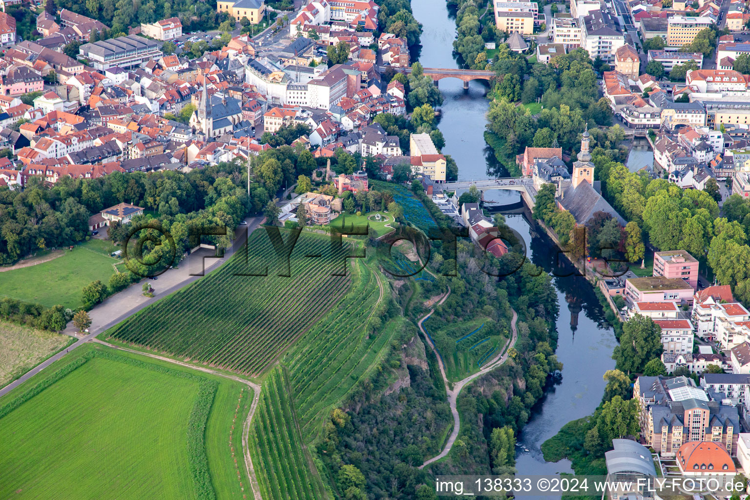 Kauzenburg by Mike's Catering on the Kauzenberg from the south in Bad Kreuznach in the state Rhineland-Palatinate, Germany