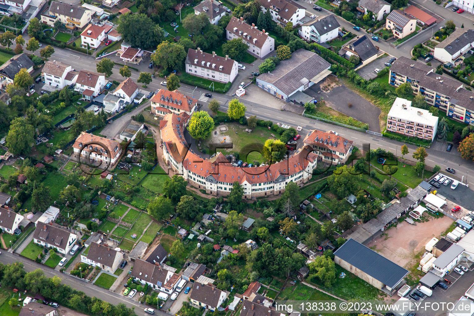 Aerial view of Rondell residential complex on Rüdesheimer Straße in Bad Kreuznach in the state Rhineland-Palatinate, Germany