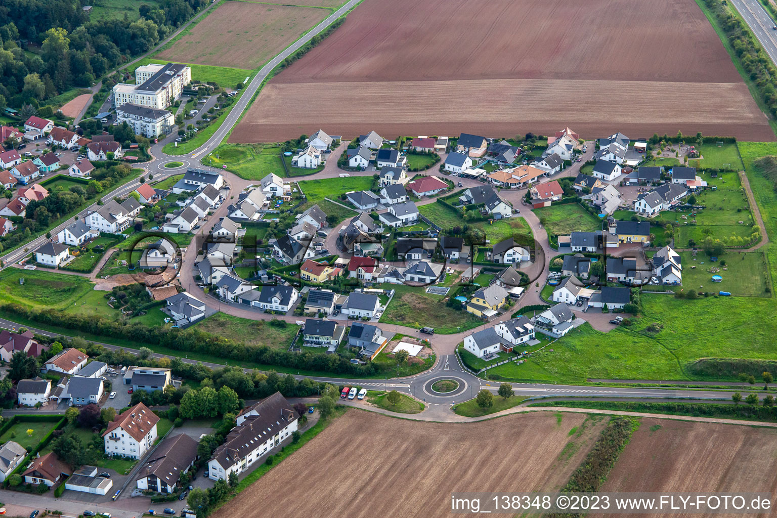New development area Burgunderstr in Rüdesheim in the state Rhineland-Palatinate, Germany