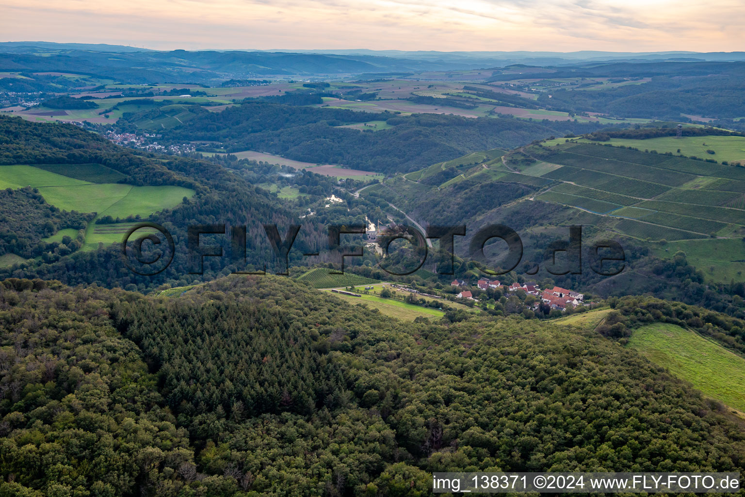 Nahe valley under the Heimberg in Schloßböckelheim in the state Rhineland-Palatinate, Germany