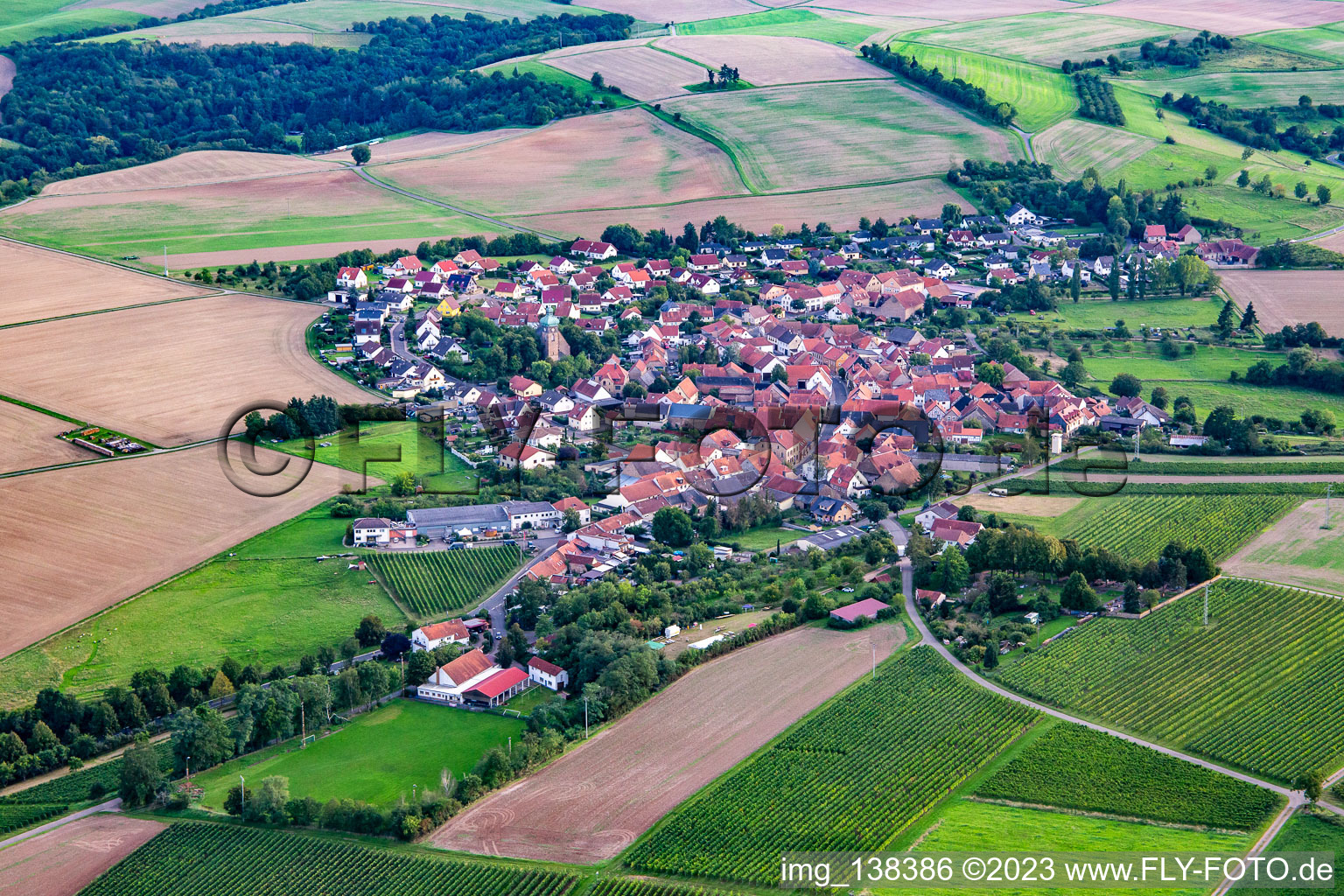 From the north in Duchroth in the state Rhineland-Palatinate, Germany