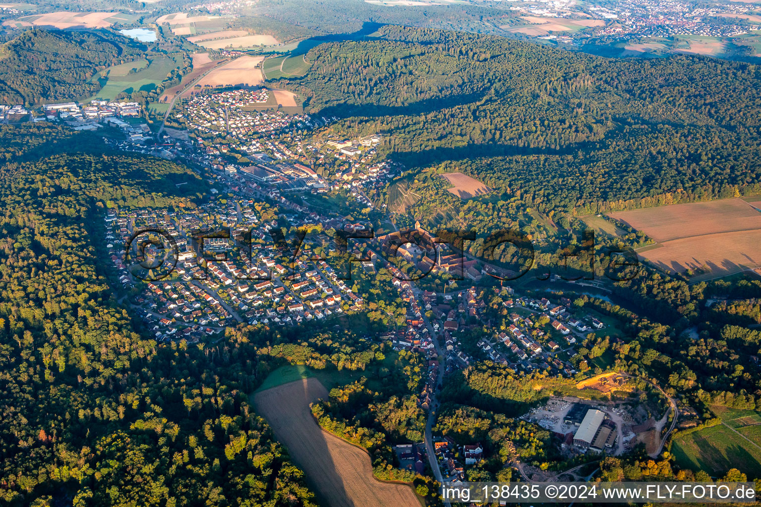 From the east in Maulbronn in the state Baden-Wuerttemberg, Germany