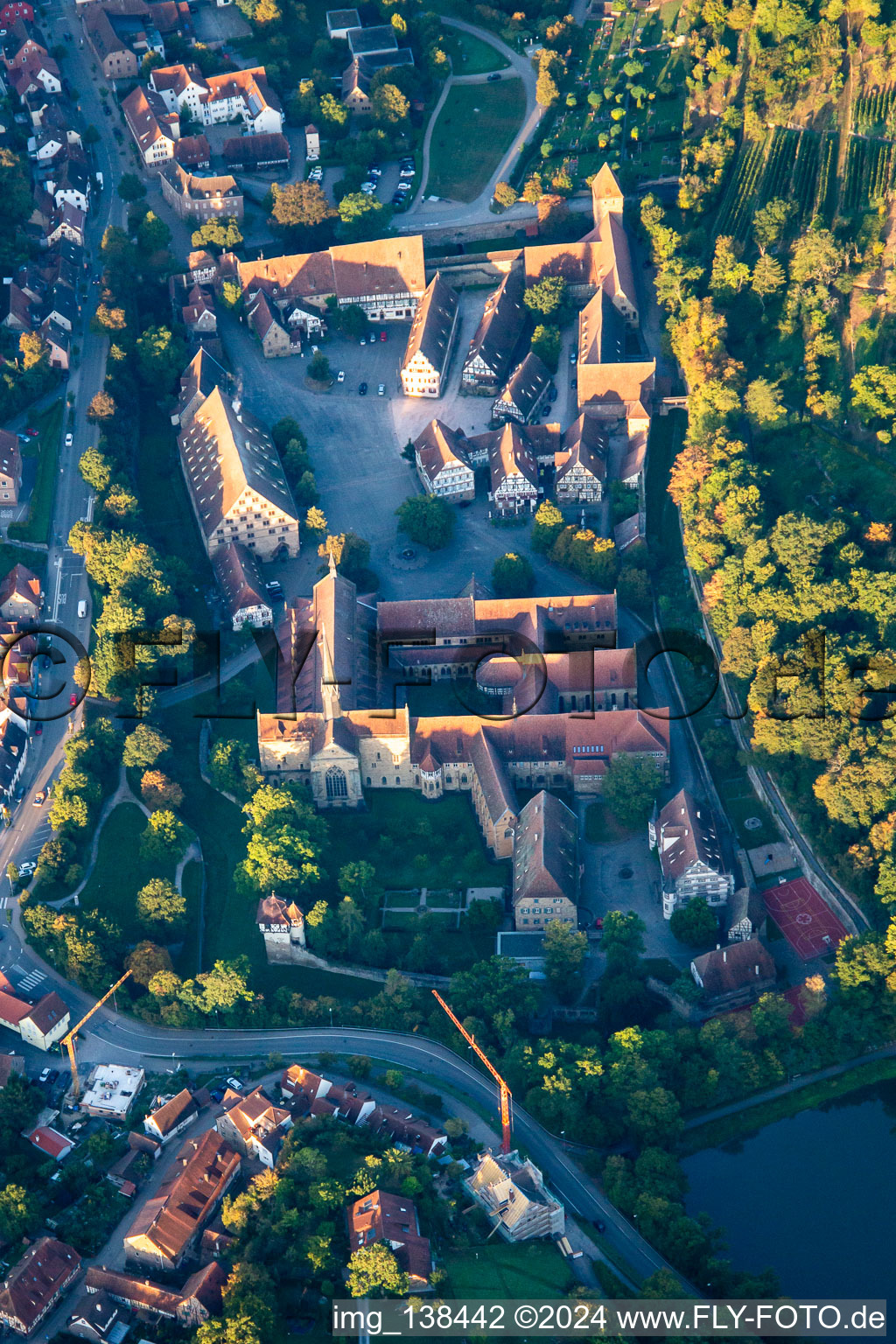 Monastery Maulbronn in Maulbronn in the state Baden-Wuerttemberg, Germany from above