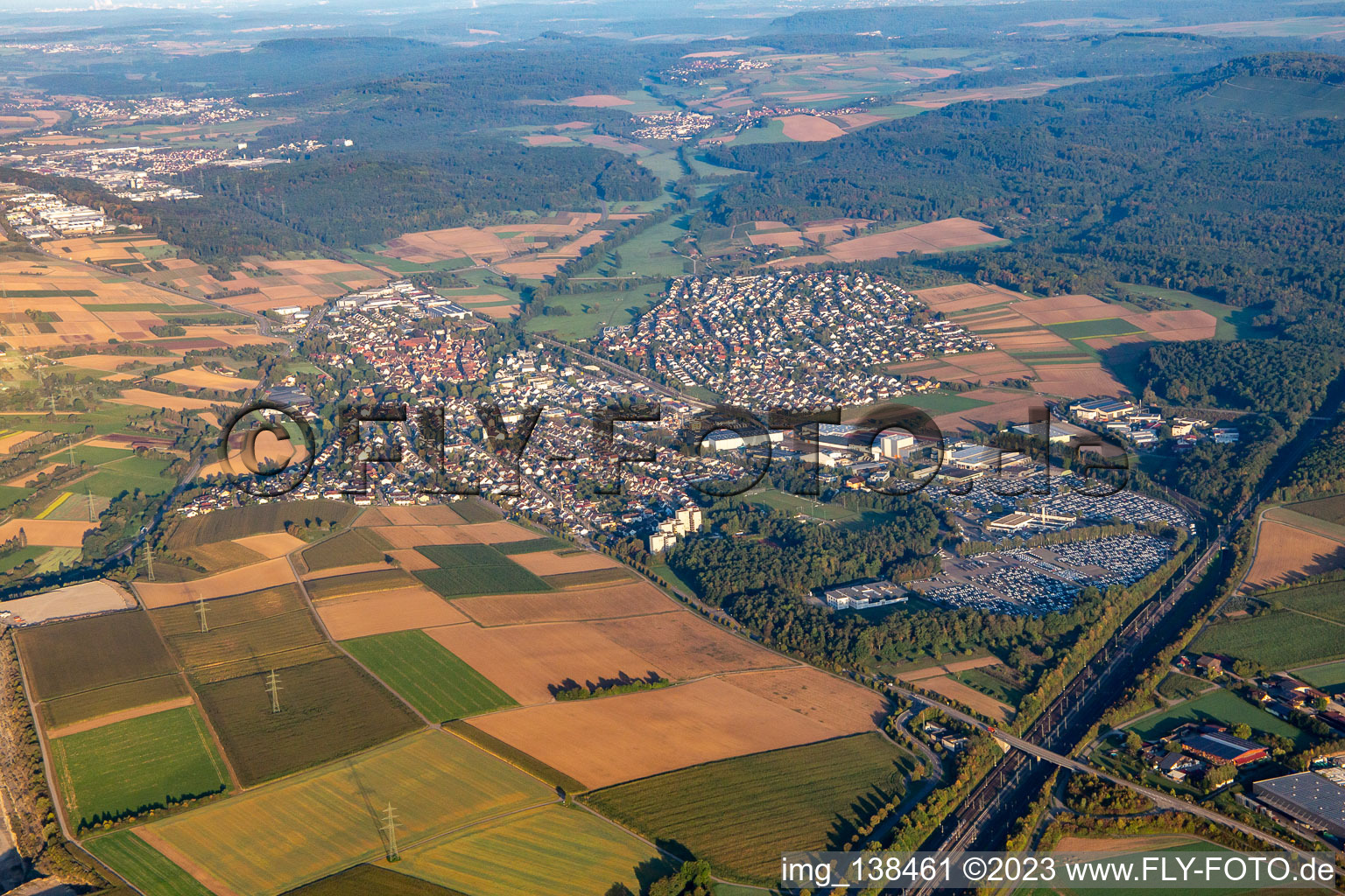 From the southeast in Illingen in the state Baden-Wuerttemberg, Germany