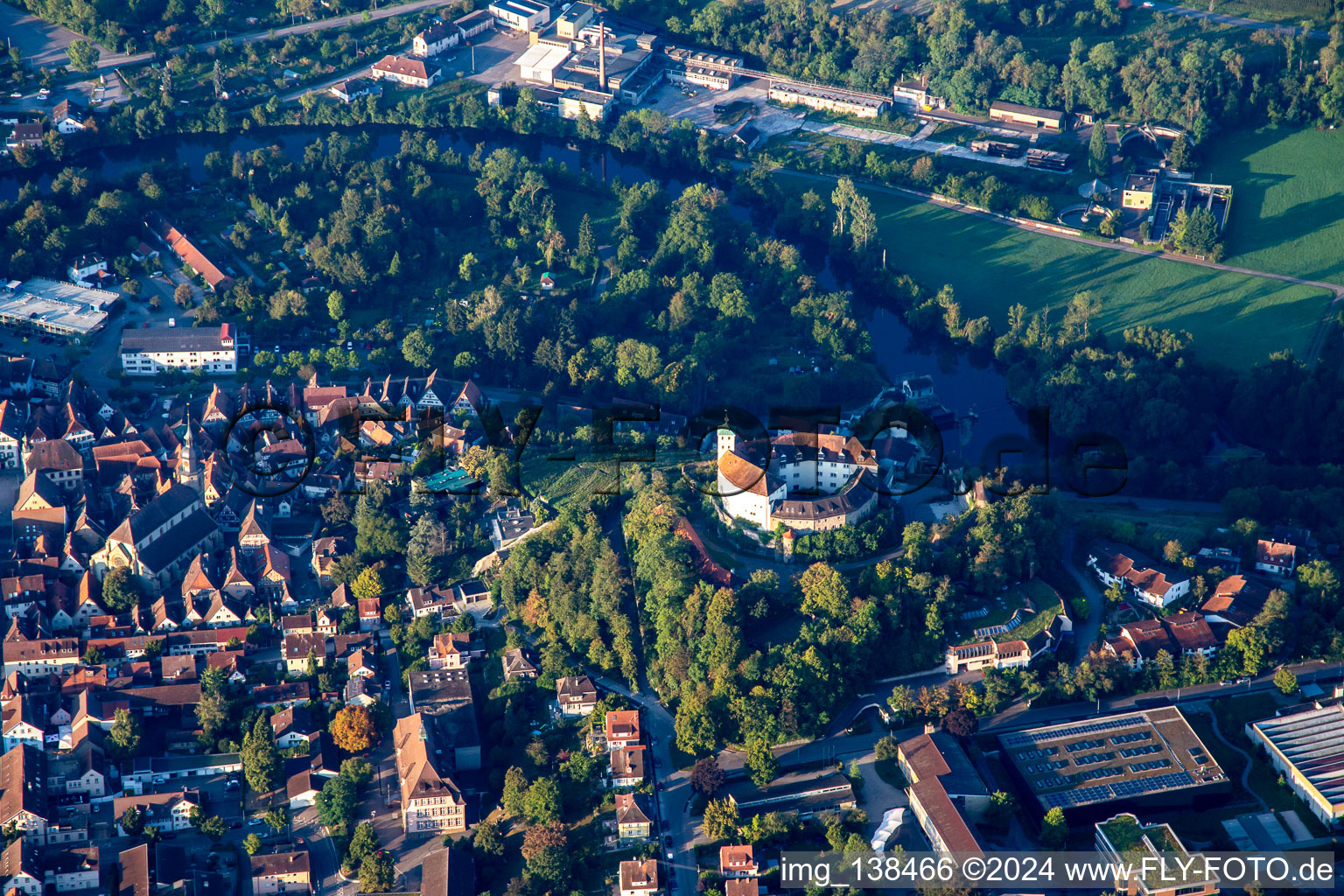 Aerial view of Kaltenstein Castle in Vaihingen an der Enz in the state Baden-Wuerttemberg, Germany