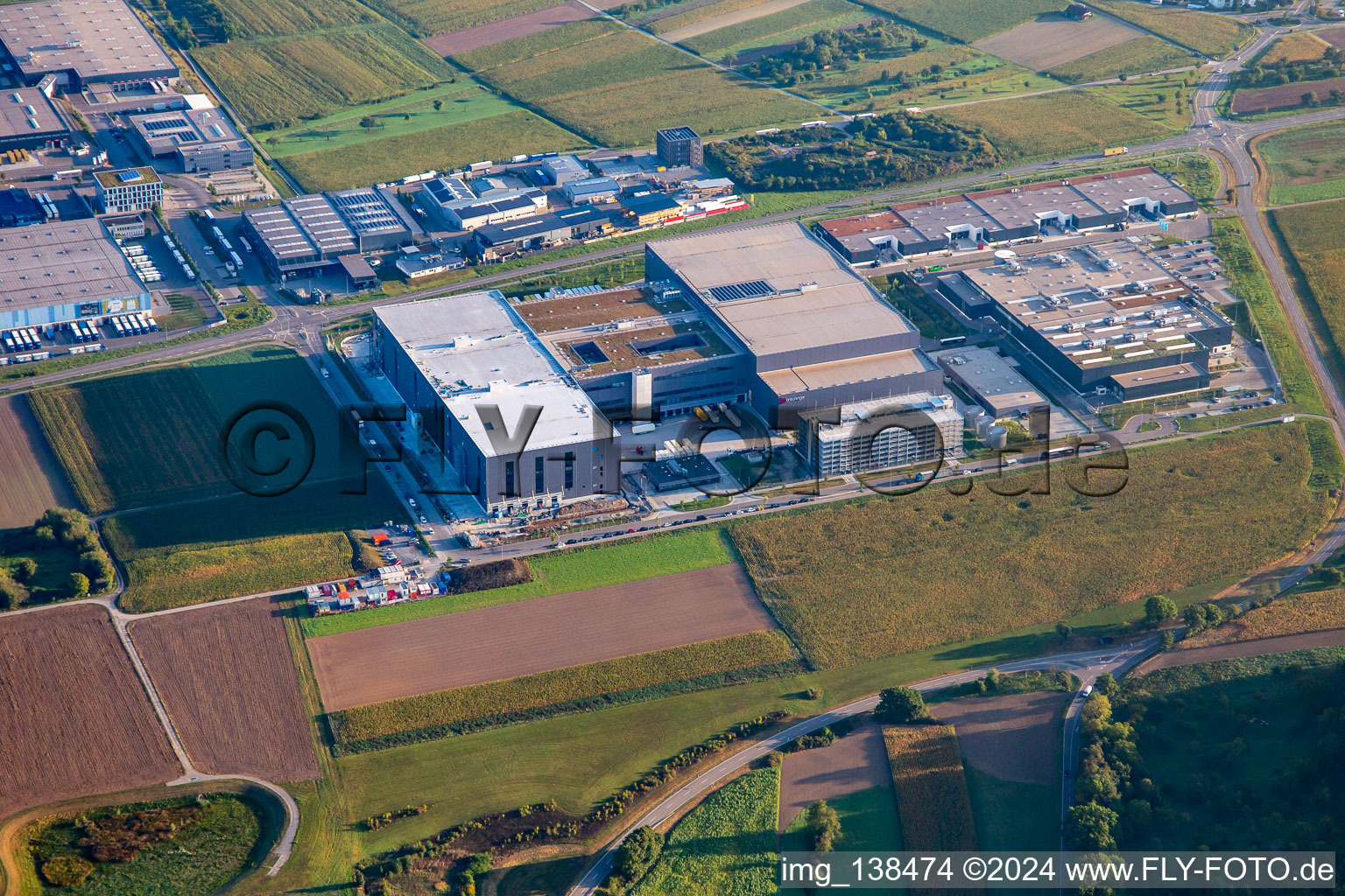 Breuninger Logistik Sachsenheim, Kmk Granit and DRÄXLMAIER Group Sachsenheim in the district Unterriexingen in Markgröningen in the state Baden-Wuerttemberg, Germany