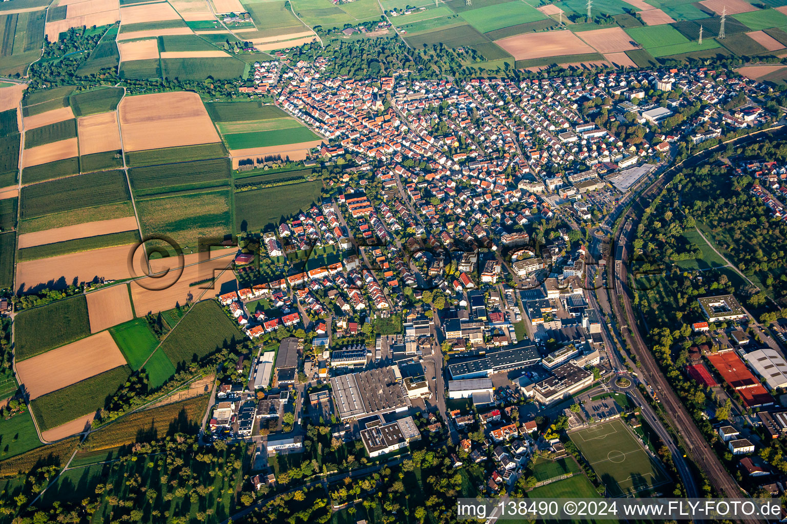 From the east in Tamm in the state Baden-Wuerttemberg, Germany