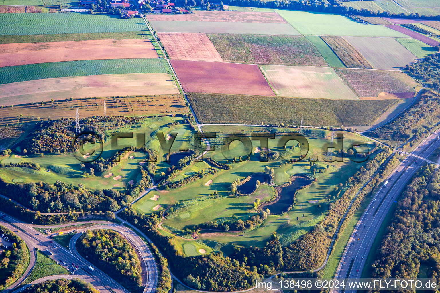 Aerial photograpy of Golf Club Schloss Monrepos in the district Eglosheim in Ludwigsburg in the state Baden-Wuerttemberg, Germany