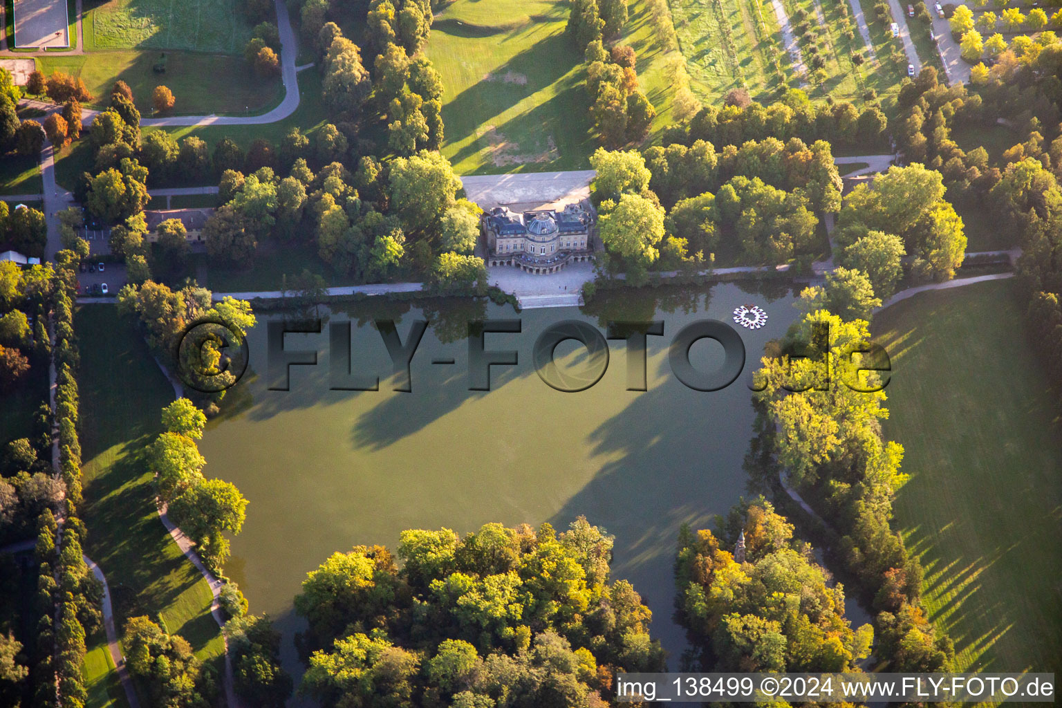 Domain Lake Castle Monrepos in the district Eglosheim in Ludwigsburg in the state Baden-Wuerttemberg, Germany