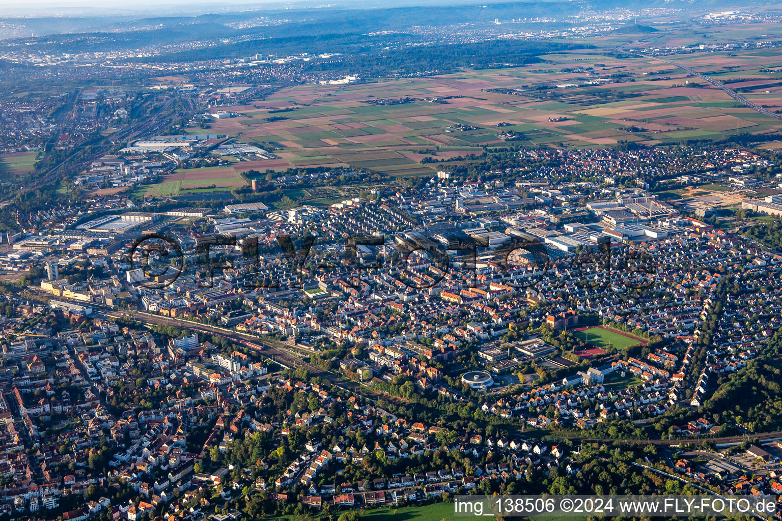 From northeast in Ludwigsburg in the state Baden-Wuerttemberg, Germany