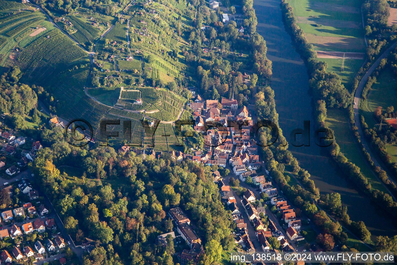 Castle ruin Hoheneck above the Neckar in the district Hoheneck in Ludwigsburg in the state Baden-Wuerttemberg, Germany