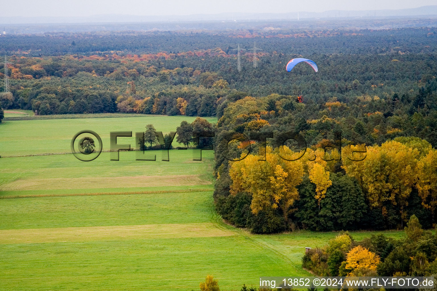 Bird's eye view of Otterbach Valley in Minfeld in the state Rhineland-Palatinate, Germany