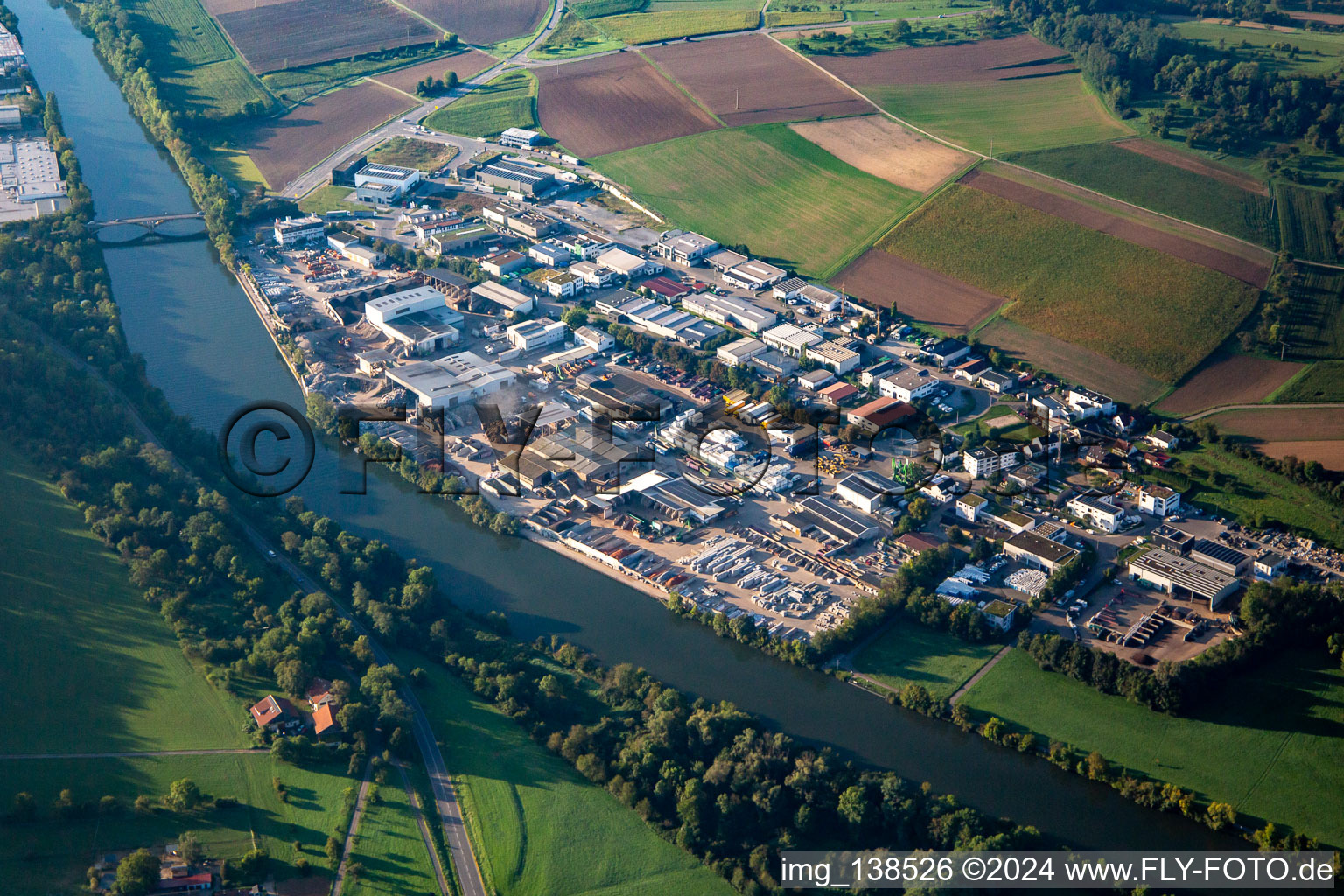 Apfl Granit GmbH in the Rainwiesen industrial area in the district Hochberg in Remseck am Neckar in the state Baden-Wuerttemberg, Germany