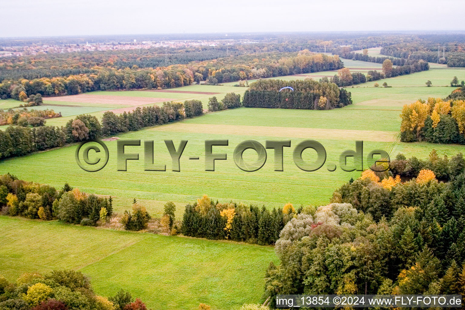 Drone recording of Otterbach Valley in Minfeld in the state Rhineland-Palatinate, Germany