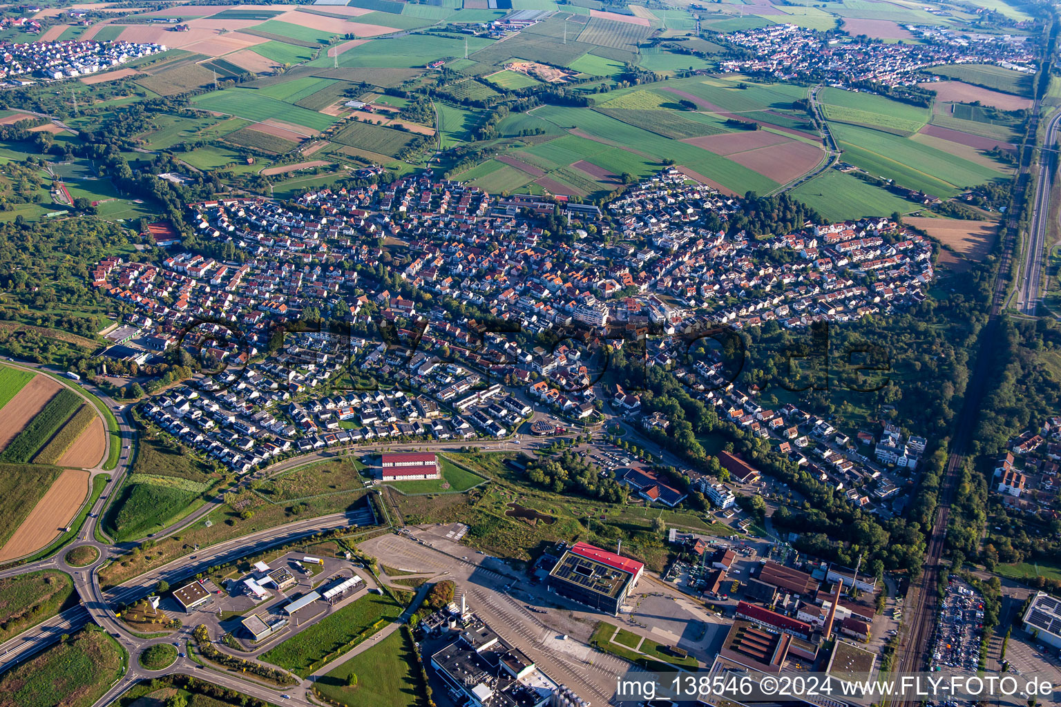 From the south in Leutenbach in the state Baden-Wuerttemberg, Germany