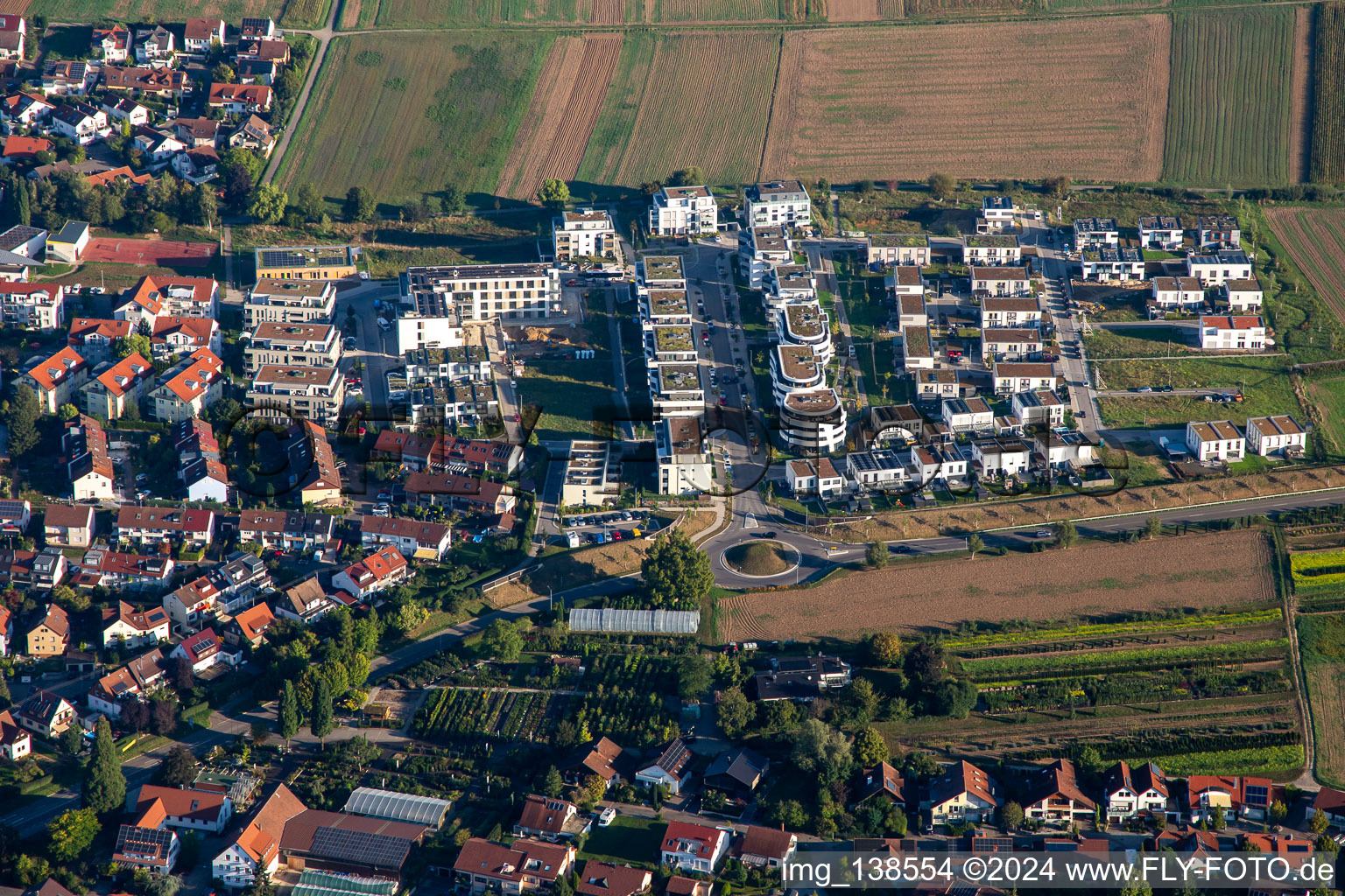 New development area Am Adelsbach and Friedensstr in Winnenden in the state Baden-Wuerttemberg, Germany