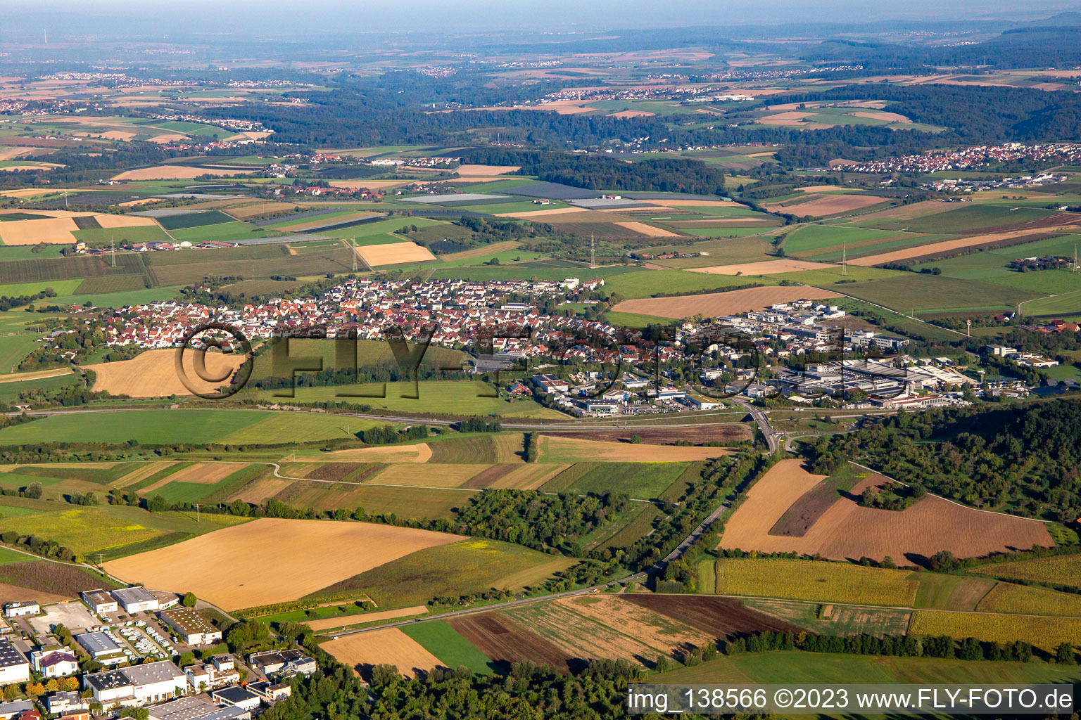From the southeast in Leutenbach in the state Baden-Wuerttemberg, Germany