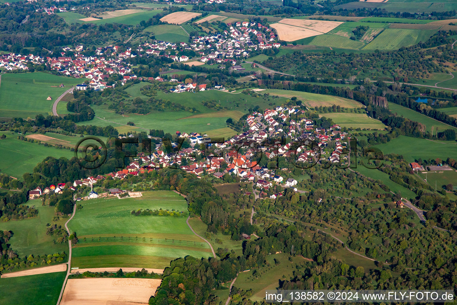 From the east in the district Bruch in Weissach im Tal in the state Baden-Wuerttemberg, Germany