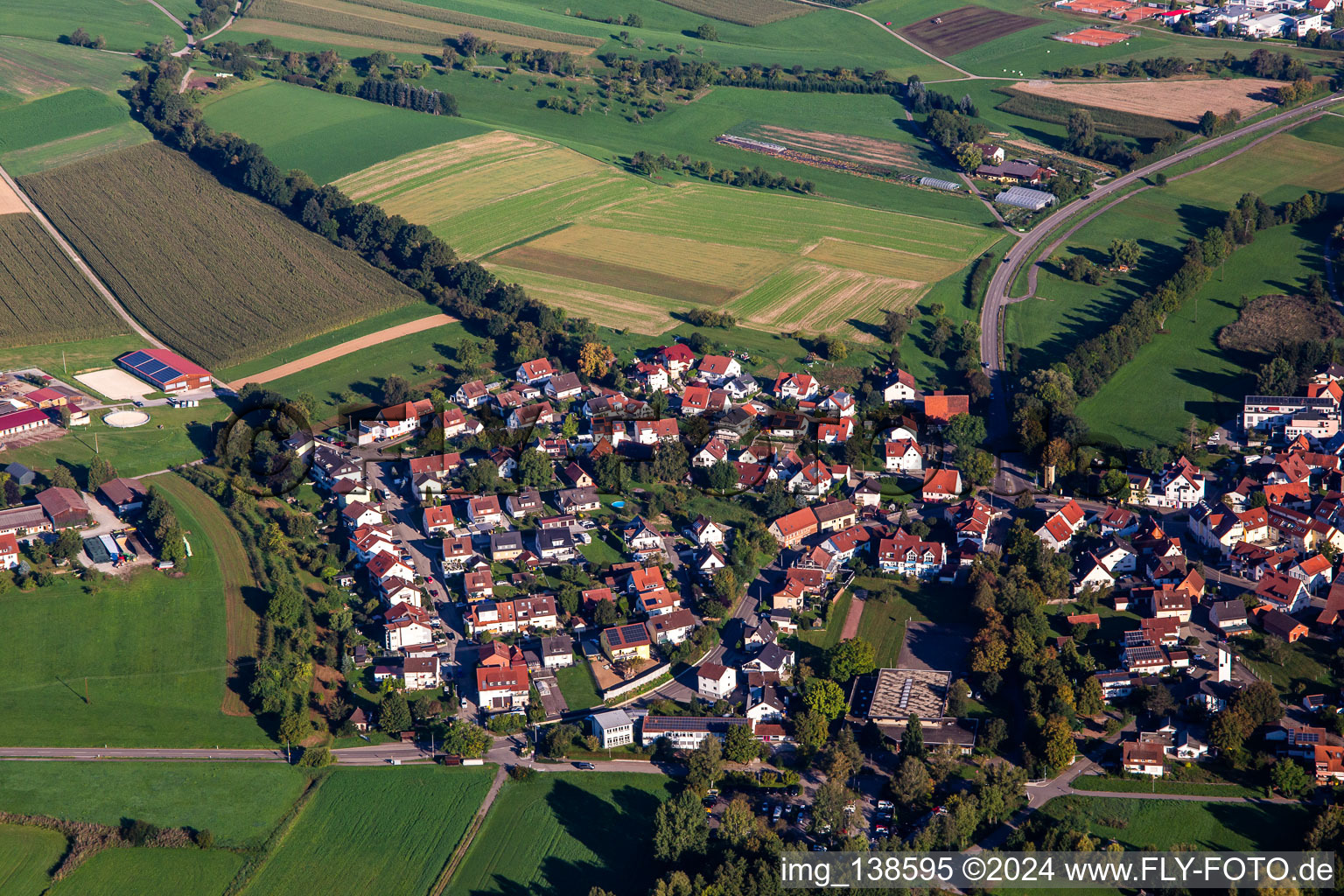 From the southeast in the district Unterbrüden in Auenwald in the state Baden-Wuerttemberg, Germany